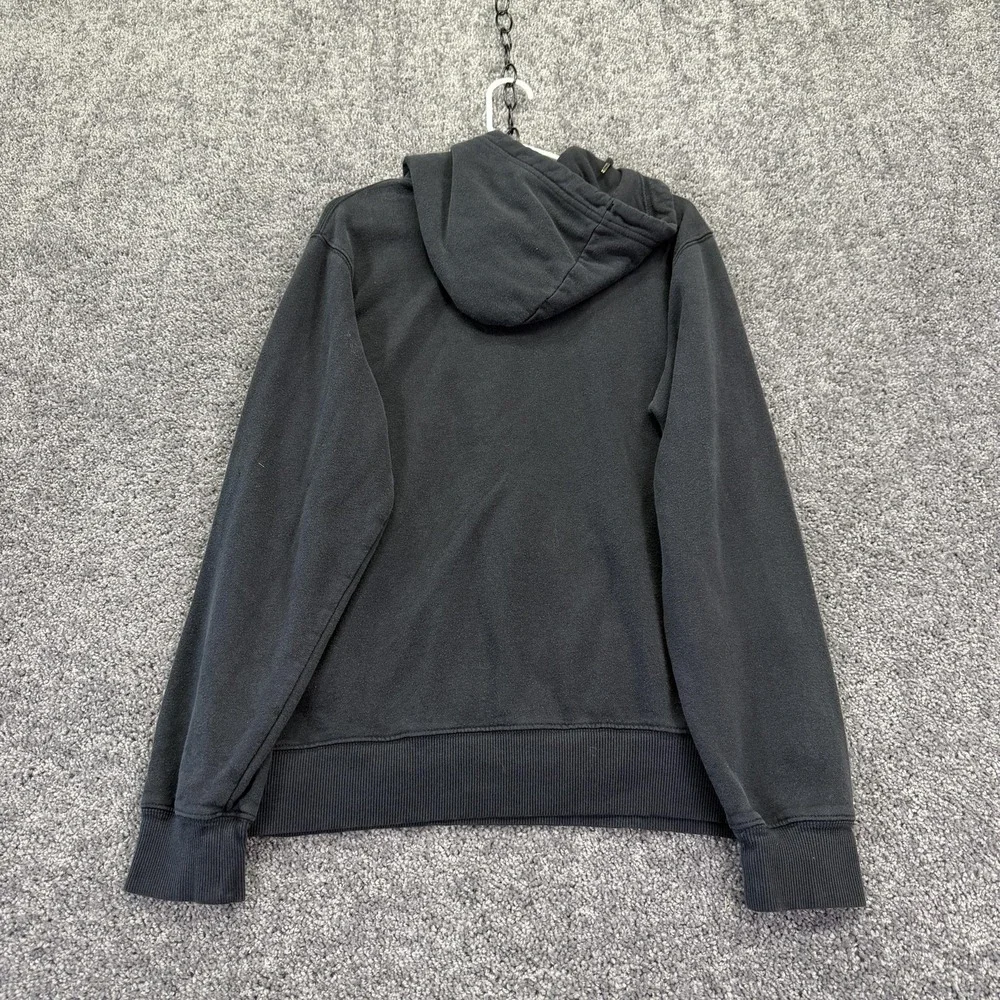 The North Face Hoodie Mens Medium Black Fleece Pullover Big Logo Kangaroo Pocket